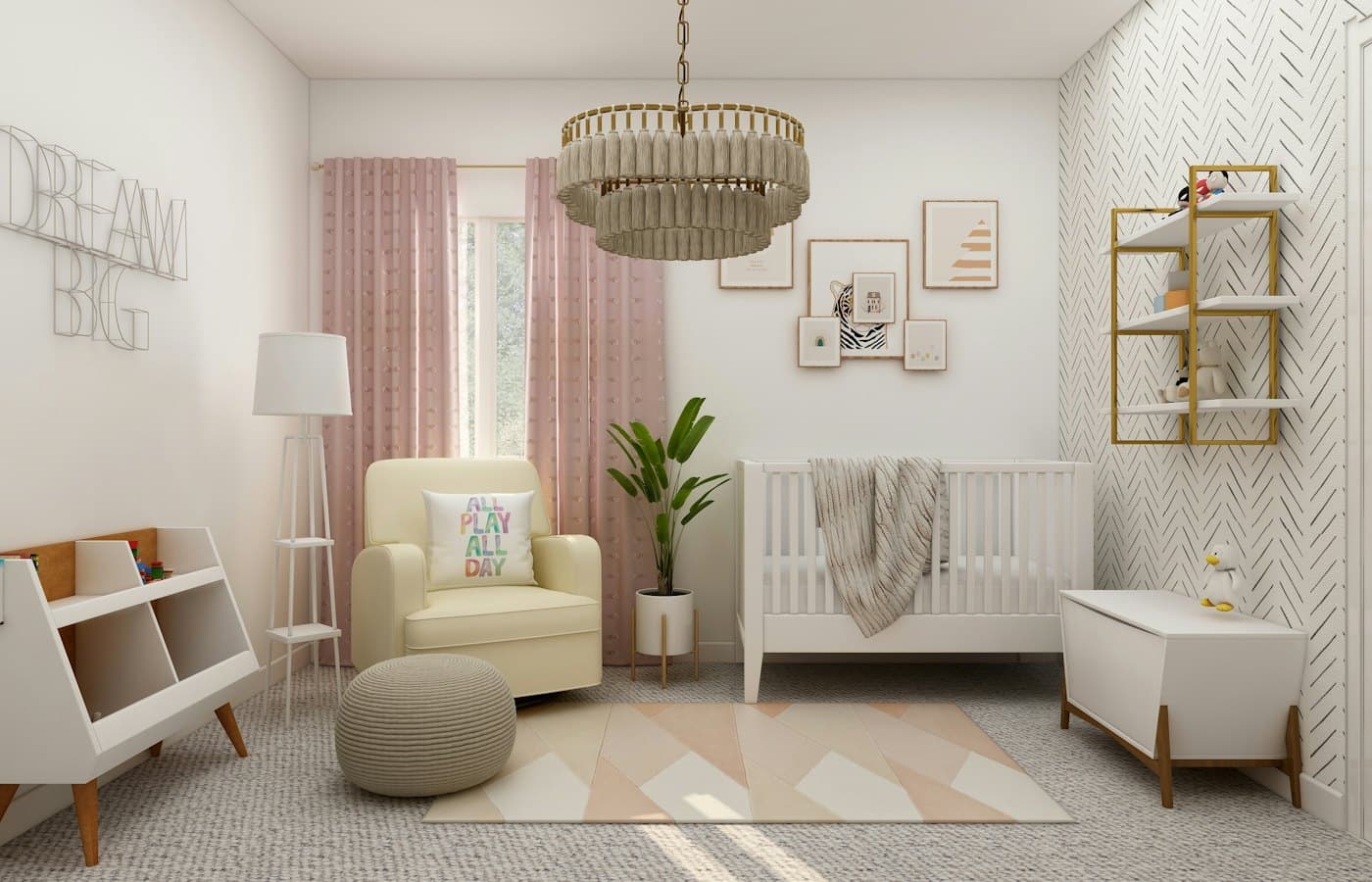 White sofa chair beside white window curtain