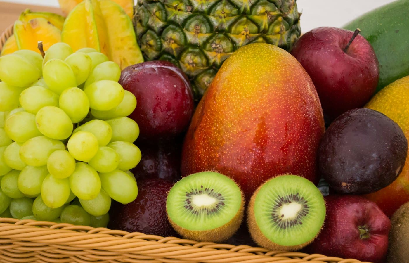 Fresh fruit basket with assorted produce