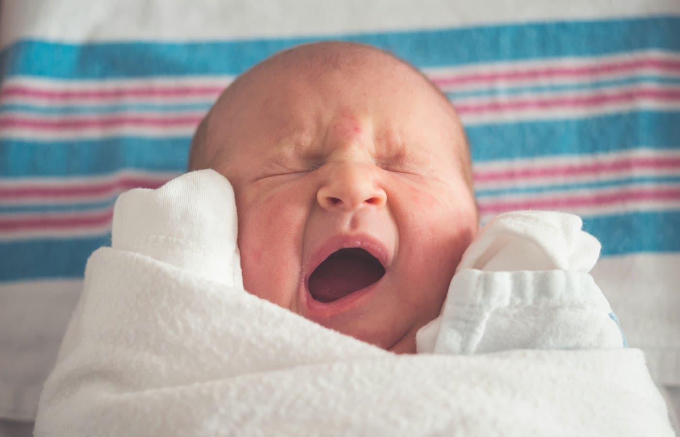 Baby yawning