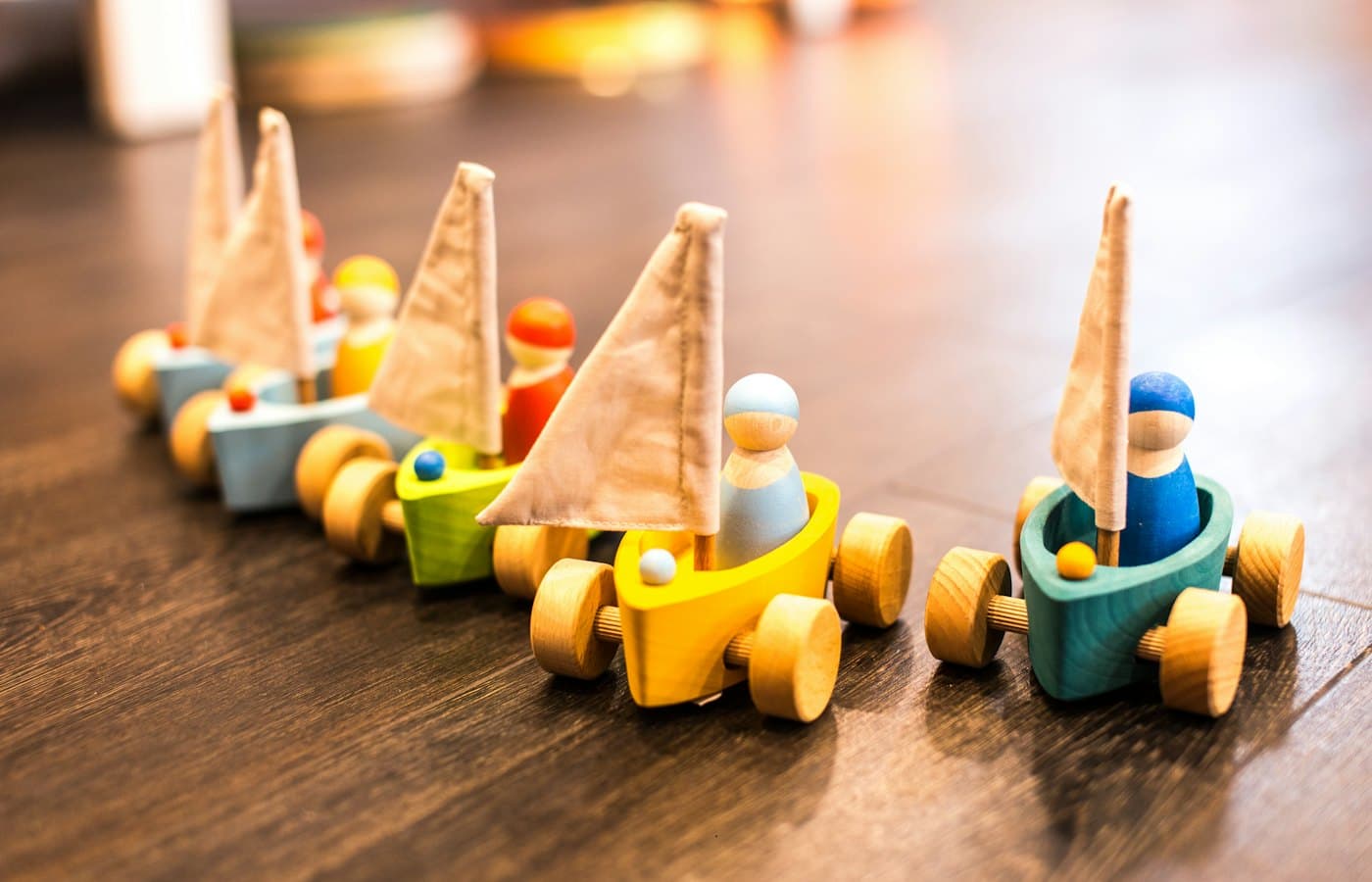 Five assorted color racing car toys