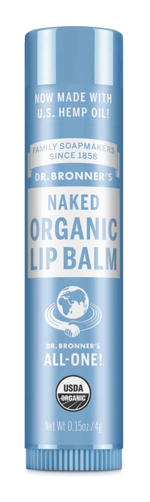 Tube of Dr. Bronner's Naked Organic Lip Balm