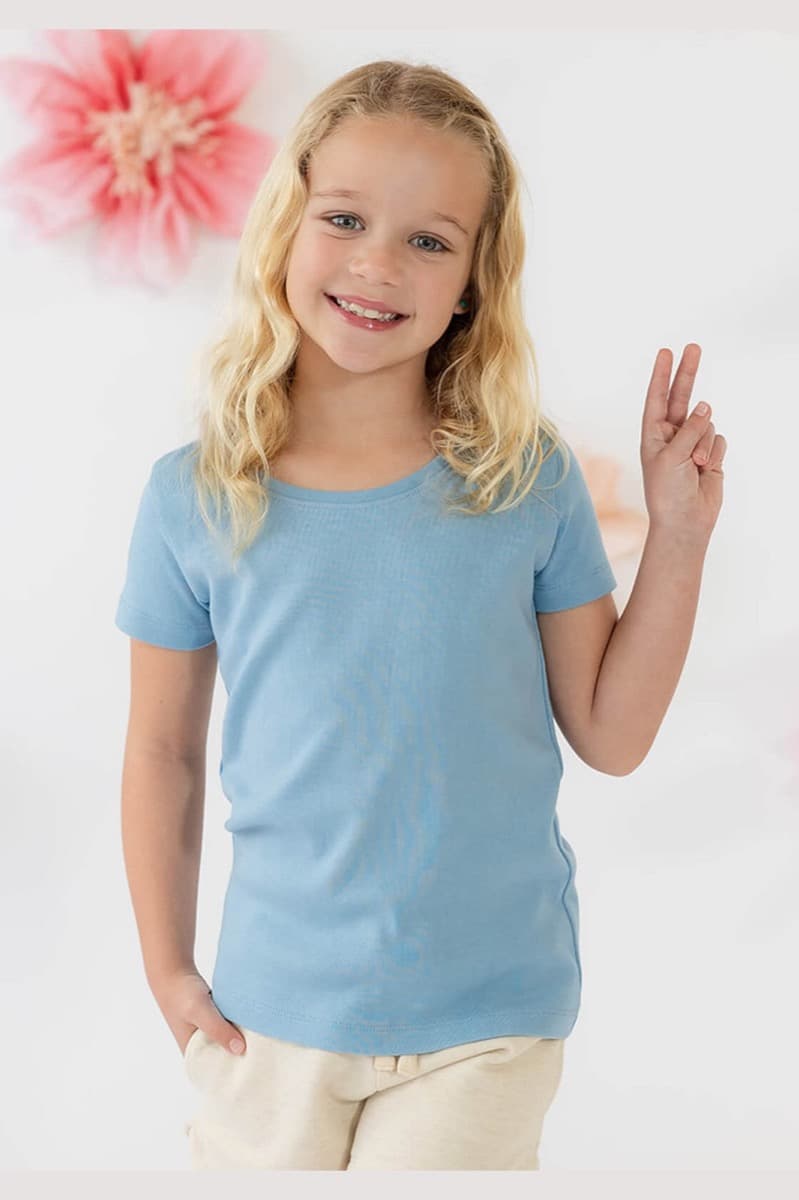 Mightly Organic Cotton Rib Knit Short Sleeve Tees