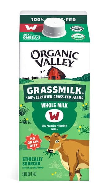 59 fl oz carton of Organic Valley Grassmilk Whole Milk with the USDA Organic seal