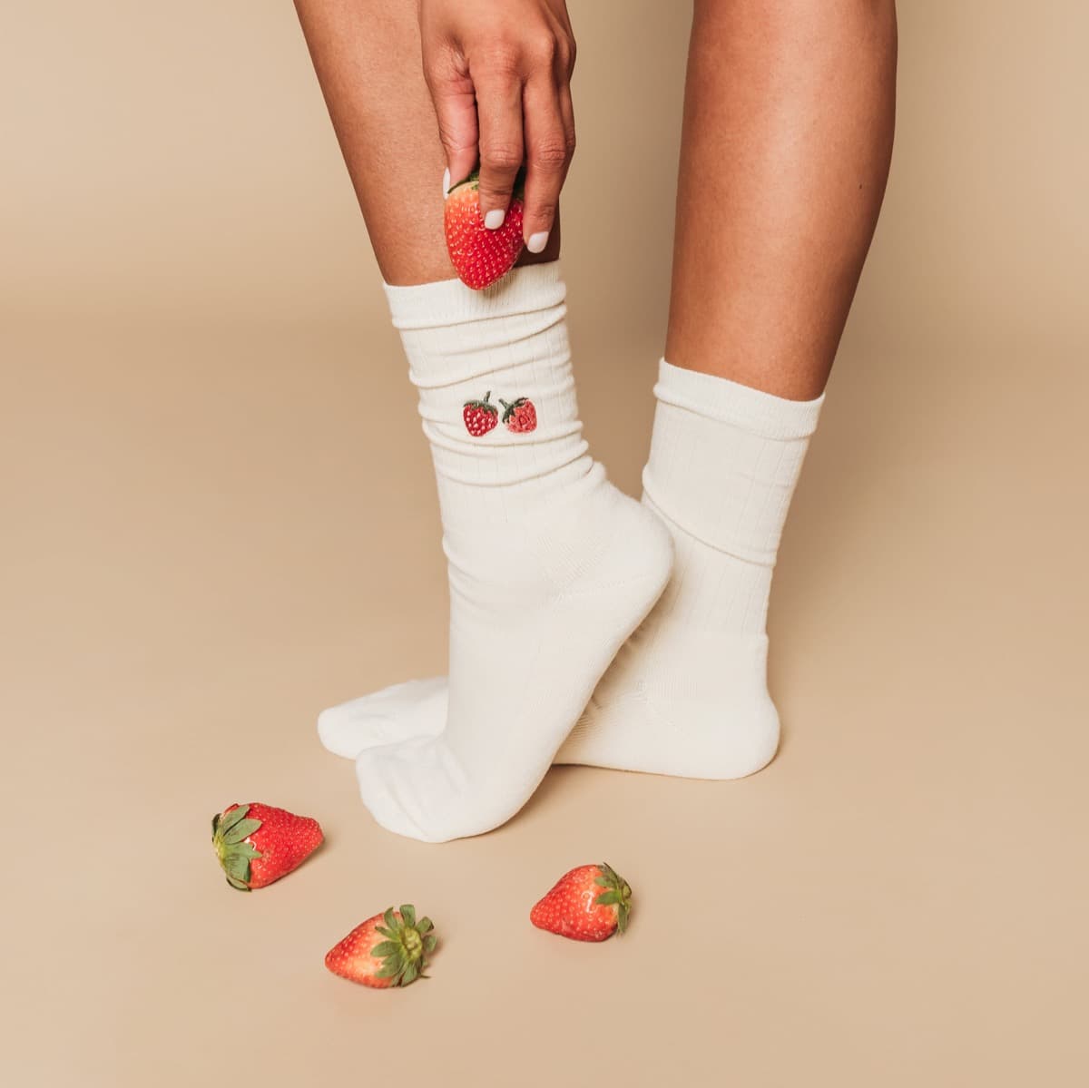 Q for Quinn Embroidered Midweight Crew Pacers - 97% Organic Cotton