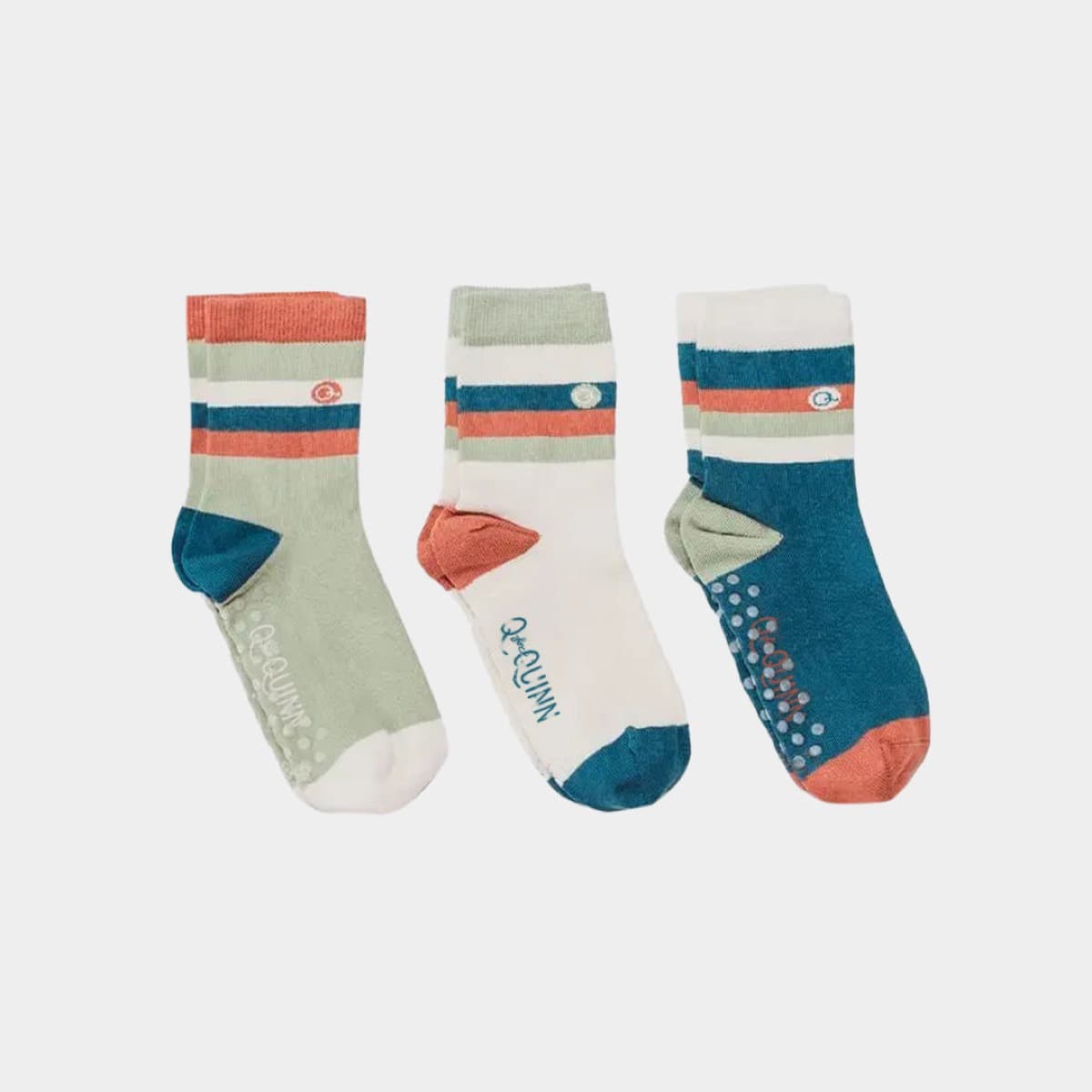 Q for Quinn Mixed Patterns Kids Socks (3-pack) - 98% Organic Cotton