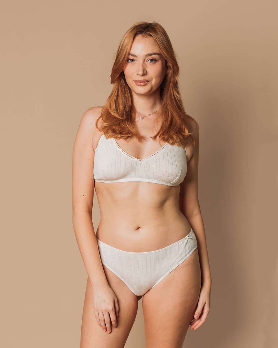 Q for Quinn Women's Pointelle French Cut Bikini - 100% Organic Cotton