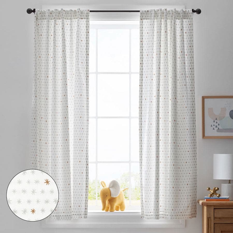 The Company Store Company Kids Ditsy Star Classic Cool Organic Cotton Percale Window Curtain